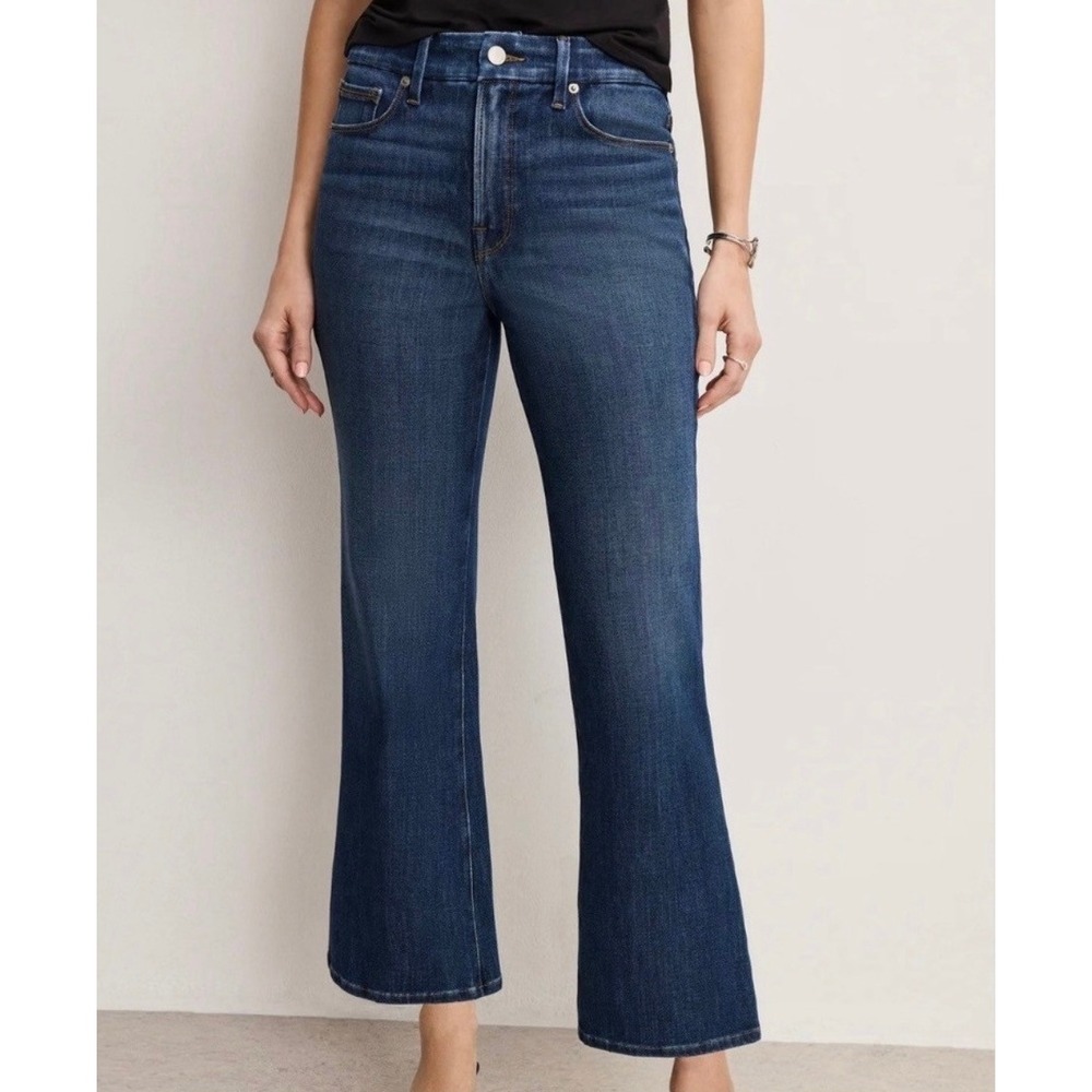 Good‎ American Good Legs Crop Mini Boot Jeans Indigo977 Mid Rise Size 0 25